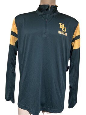 NEW Baylor BU Bears Green Colosseum Athletics 1/4 Zip Pullover Shirt Men's L